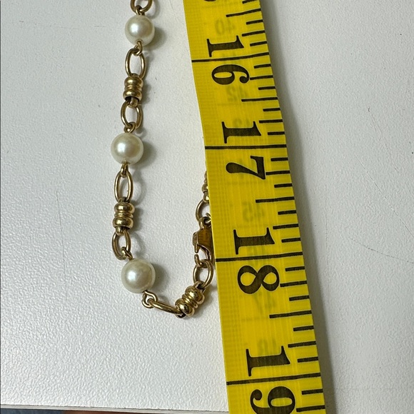 J.Crew Gold Pearl Station Long Necklace - Elegant Pearl Chain - Picture 5 of 5